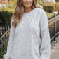 Heather Grey Confetti Cable Knit Sweater