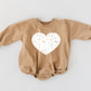 Distressed Heart Sweatshirt Romper - 5 colors