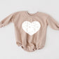 Distressed Heart Sweatshirt Romper - 5 colors