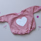 Distressed Heart Sweatshirt Romper - 5 colors