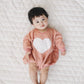Distressed Heart Sweatshirt Romper - 5 colors