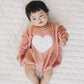 Distressed Heart Sweatshirt Romper - 5 colors