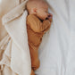 Camel Brown Knotted Baby Gown With Hat/Headband Option (Newborn-3 months)