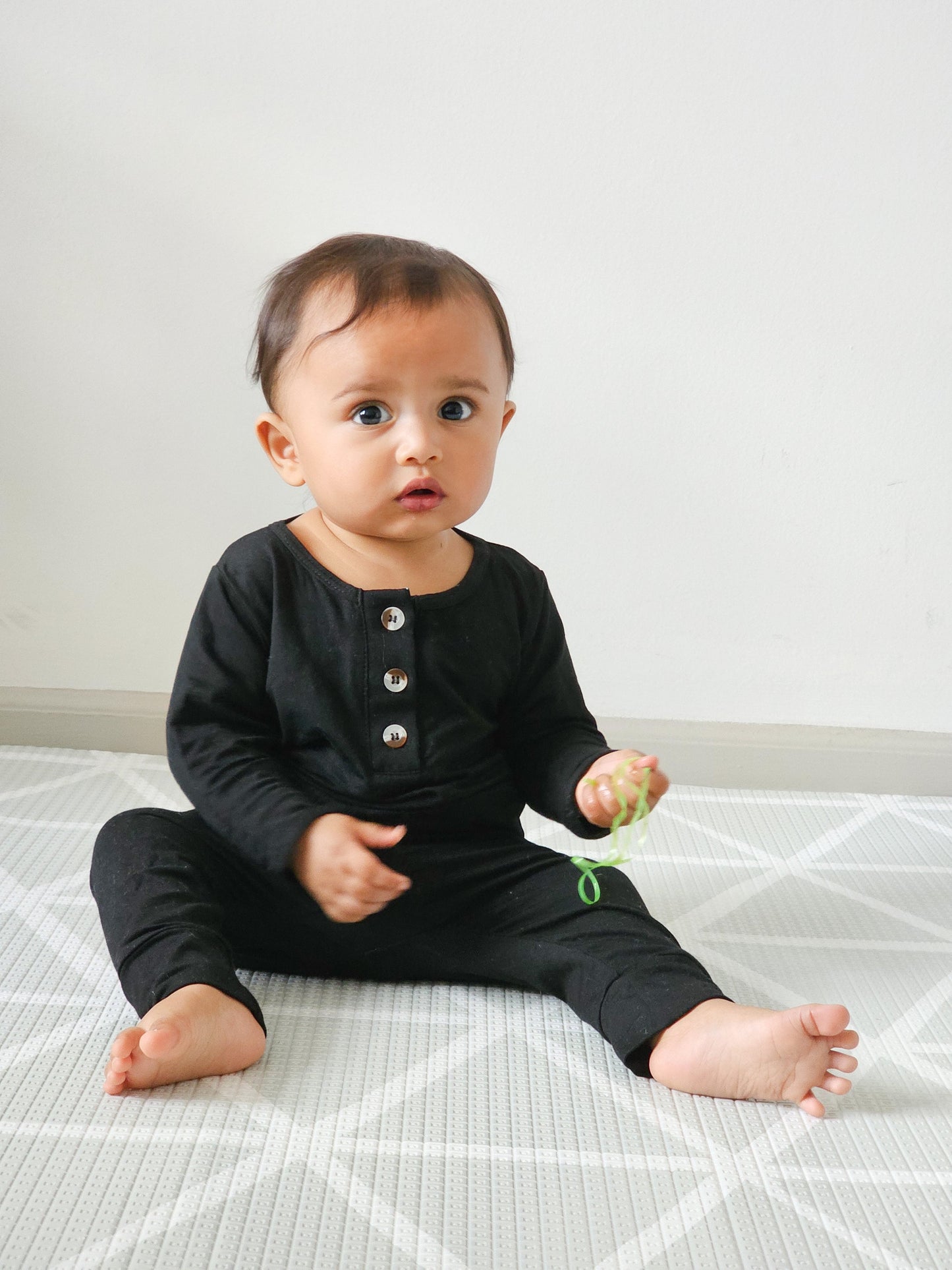 Black Baby Outfit With Hat Option (Newborn-12 months sizes)