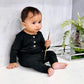 Black Baby Outfit With Hat Option (Newborn-12 months sizes)