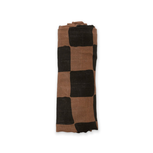 Ink & Earth Checkerboard Muslin Swaddle Blanket