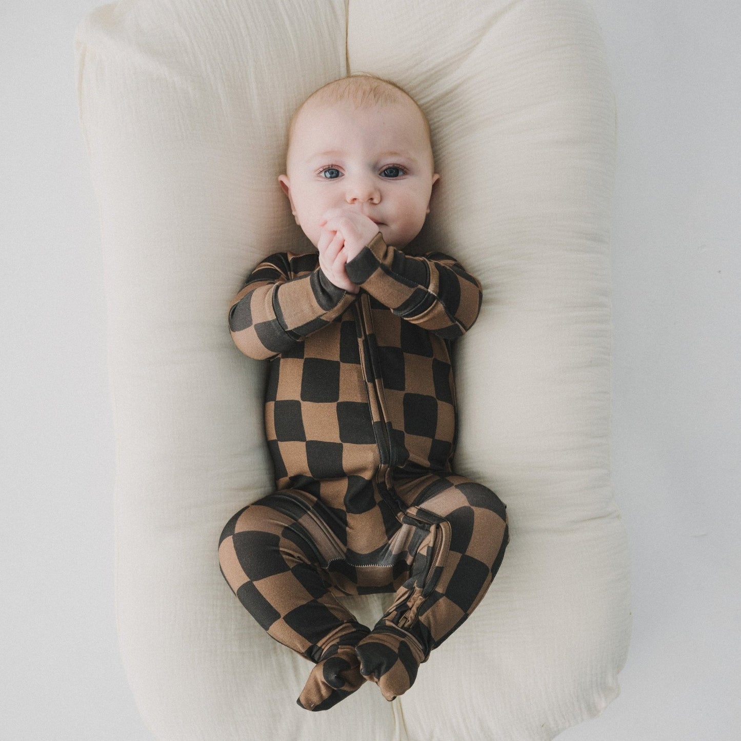 Checkered Zippy- Ink & Earth
