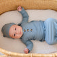 Knotted Baby Gown - Arona Blue Ribbed
