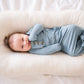 Knotted Baby Gown - Arona Blue Ribbed