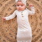 Knotted Baby Gown -  Blue Daisy
