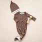 Knotted Baby Gown - Brown Lightning