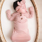 Knotted Baby Gown - Dusty Pink