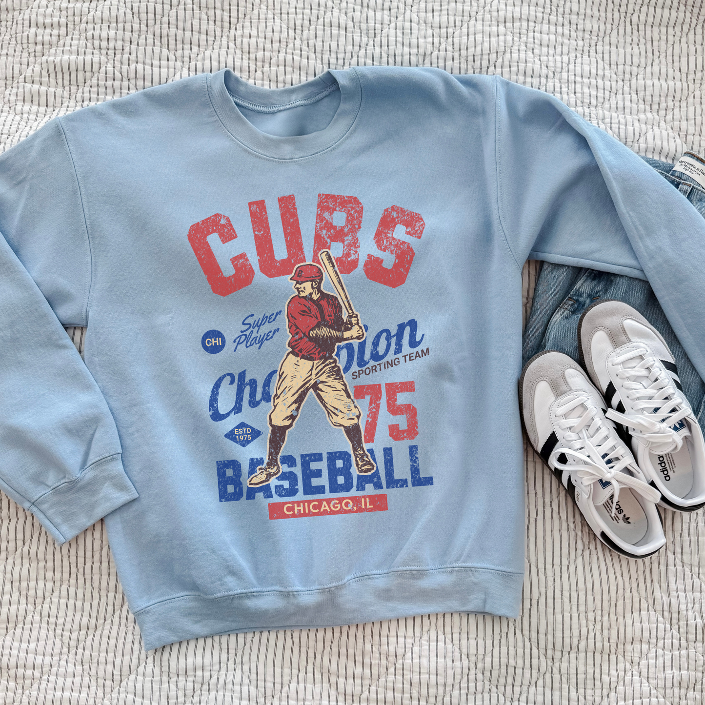 Chicago Cubs Vintage Inspired Crewneck Sweatshirt - 4 colors
