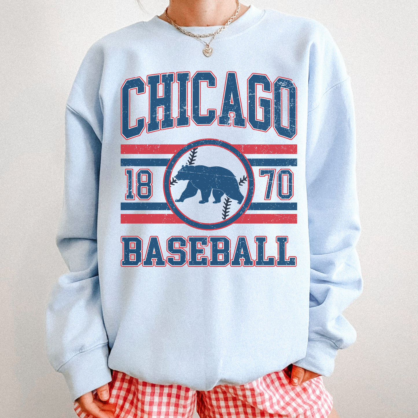 Chicago Baseball Vintage Inspired Crewneck Sweatshirt- 4 colors