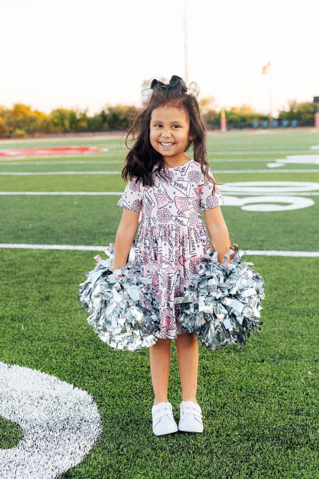 Cheer Short Sleeve Pocket Twirl Dress