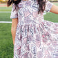 Cheer Short Sleeve Pocket Twirl Dress