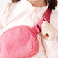 Pink Fleece Belt Bag