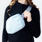 Light Blue Fleece Belt Bag