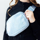 Light Blue Fleece Belt Bag