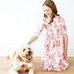 Goldendoodle 3/4 Sleeve Pocket Twirl Dress