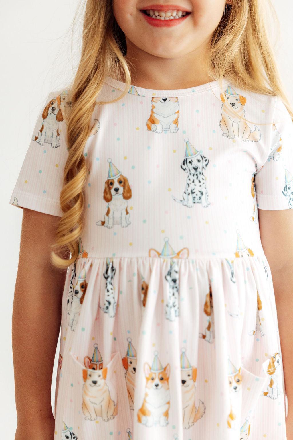 Party Pups Short-Sleeve Pocket Twirl Dress