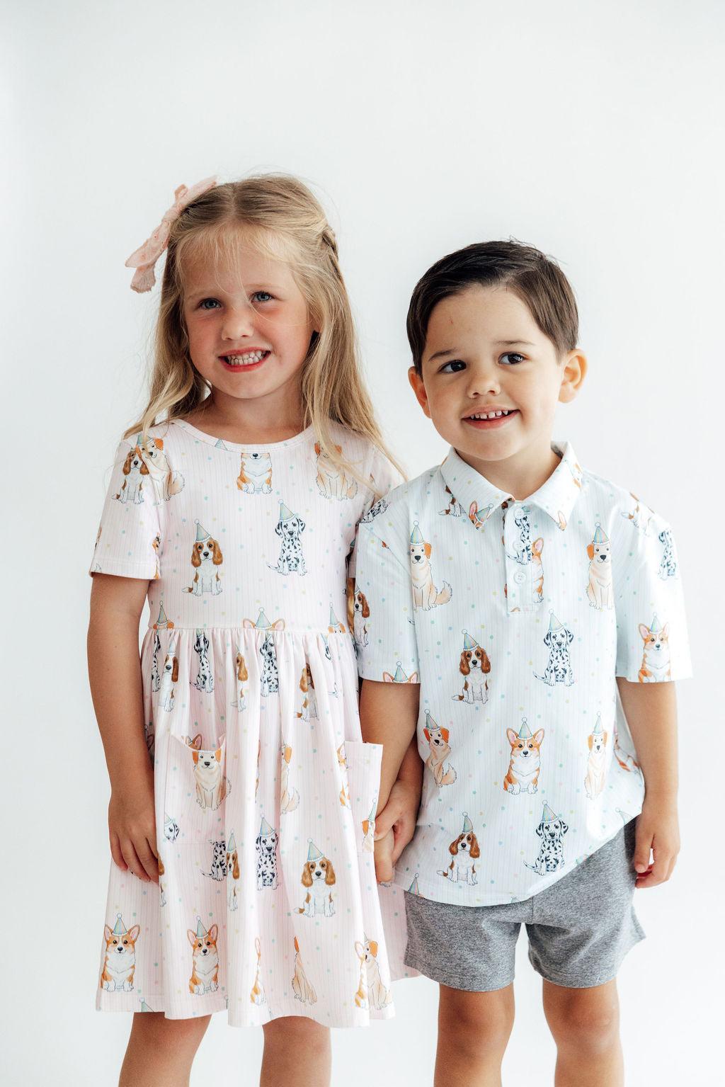 Party Pups Short-Sleeve Pocket Twirl Dress