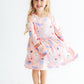 Spooky Sweetheart 3/4 Sleeve Pocket Twirl Dress