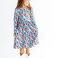 Vintage Floral Long Sleeve Pocket Twirl Dress