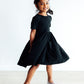 Black Short Sleeve Pocket Twirl Dress