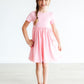 Bubblegum Pink Short Sleeve Pocket Twirl Dress