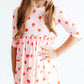 An Apple a Day 3/4 Sleeve Pocket Twirl Dress