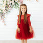 Pumpkin Spice Shimmer 3/4 Sleeve Tutu Dress