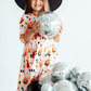 Pumpkin Peekaboo 3/4 Sleeve Pocket Twirl Dress