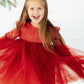 Pumpkin Spice Shimmer 3/4 Sleeve Tutu Dress