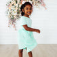 Pastel Green Short Sleeve Pocket Twirl Dress