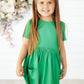 Kelly Green Short Sleeve Pocket Twirl Dress