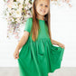 Kelly Green Short Sleeve Pocket Twirl Dress