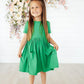 Kelly Green Short Sleeve Pocket Twirl Dress