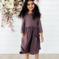 Vintage Violet 3/4 Sleeve Pocket Twirl Dress