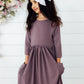 Vintage Violet 3/4 Sleeve Pocket Twirl Dress