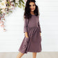 Vintage Violet 3/4 Sleeve Pocket Twirl Dress