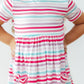 Pastel Stripes Short Sleeve Pocket Twirl Dress