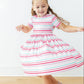 Pastel Stripes Short Sleeve Pocket Twirl Dress