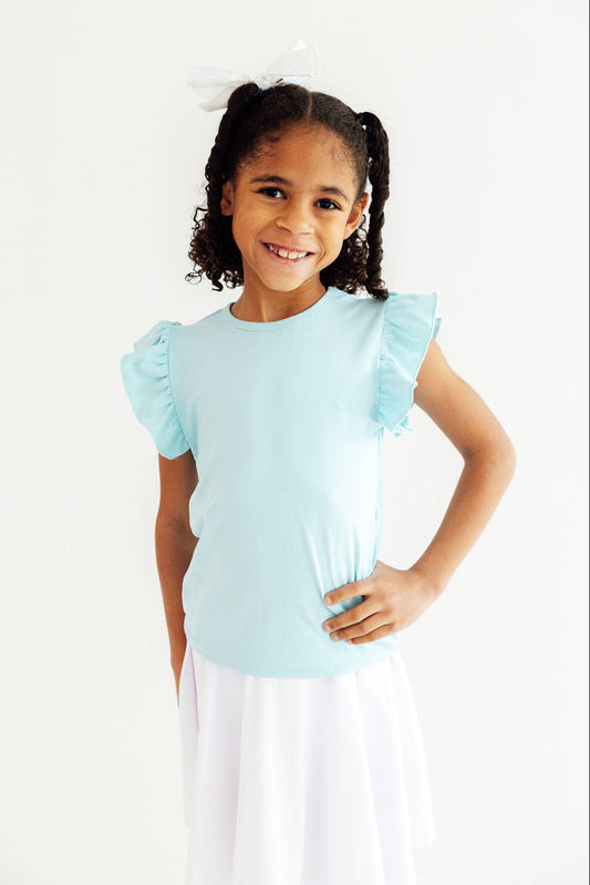 Bluebird Short Sleeve Ruffle Tee