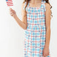 Patriotic Picnic Ruffle Cross Back Dress