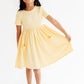 Butter Yellow Short Sleeve Pocket Twirl Dress