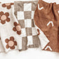 Plush Mini Blanket - Taupe Checker