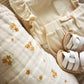 Muslin 6-Layer Blanket - Caramel Bloom Lace