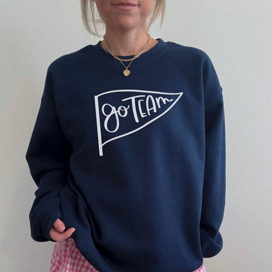 Go Team Pennant Crewneck Sweatshirt- 5 colors
