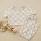 Checker 2pc Pajama Set- Neutral
